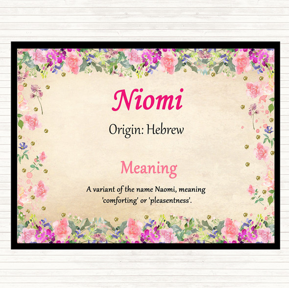Niomi Name Meaning Dinner Table Placemat Floral