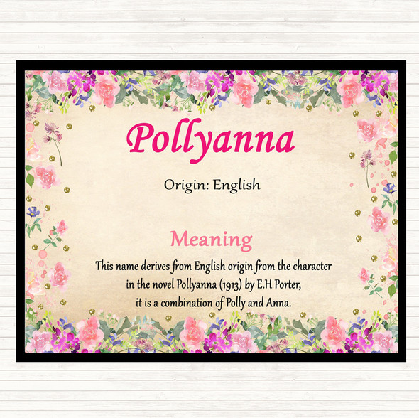 Pollyanna Name Meaning Dinner Table Placemat Floral