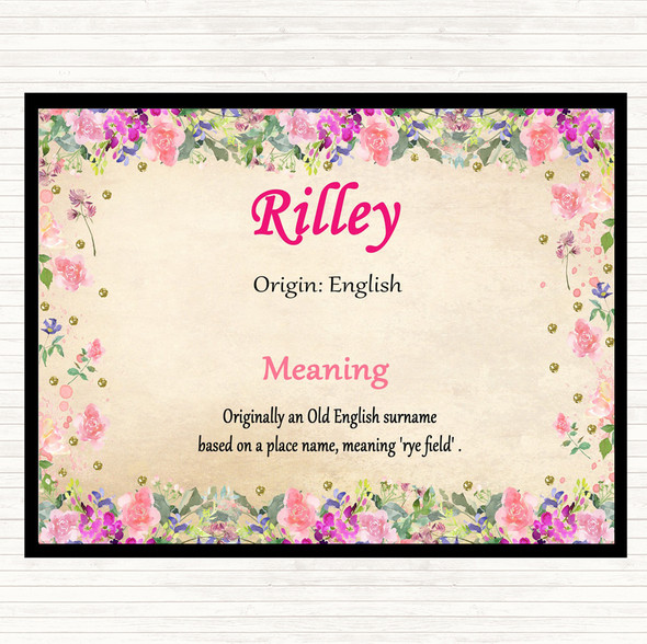 Rilley Name Meaning Dinner Table Placemat Floral