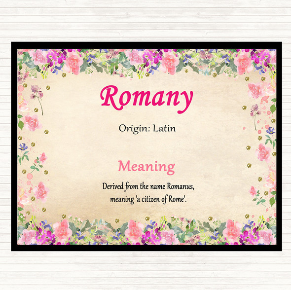 Romany Name Meaning Dinner Table Placemat Floral