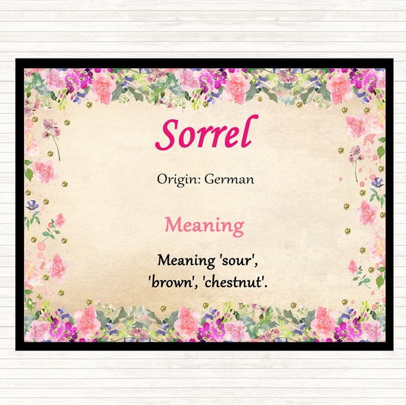 Sorrel Name Meaning Dinner Table Placemat Floral