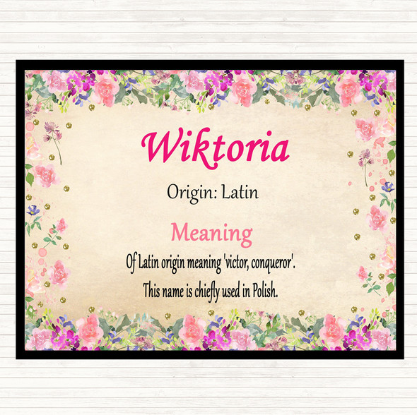 Wiktoria Name Meaning Dinner Table Placemat Floral