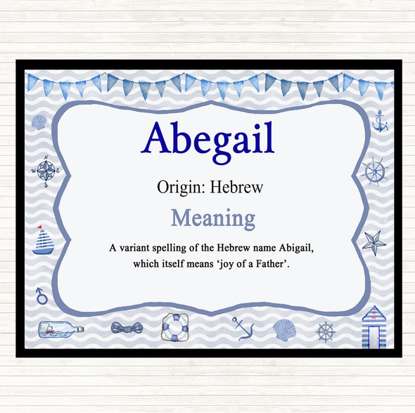 Abegail Name Meaning Dinner Table Placemat Nautical
