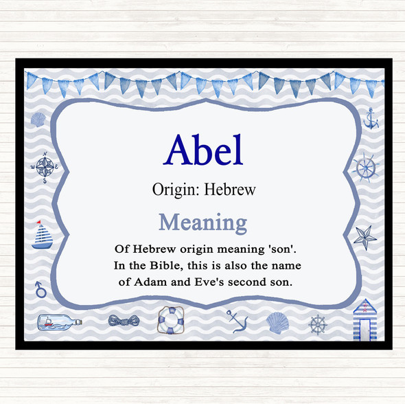 Abel Name Meaning Dinner Table Placemat Nautical