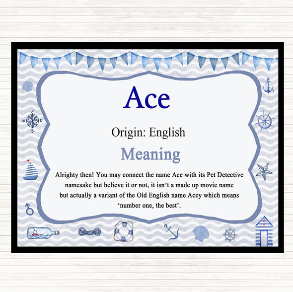 Ace Name Meaning Dinner Table Placemat Nautical