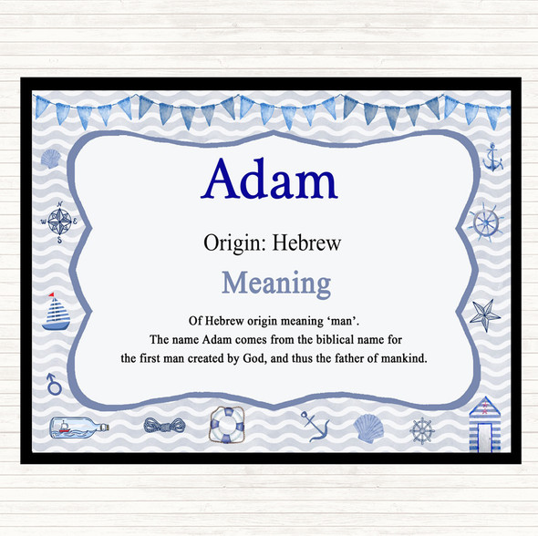 Adam Name Meaning Dinner Table Placemat Nautical