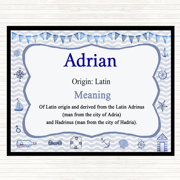 Adrian Name Meaning Dinner Table Placemat Nautical