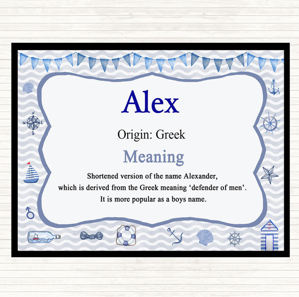 Alex Name Meaning Dinner Table Placemat Nautical