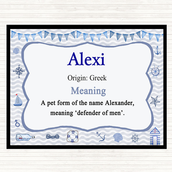 Alexi Name Meaning Dinner Table Placemat Nautical