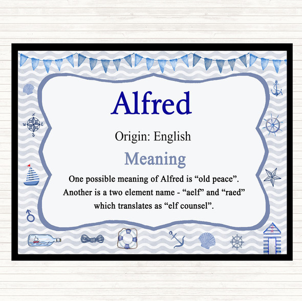 Alfred Name Meaning Dinner Table Placemat Nautical