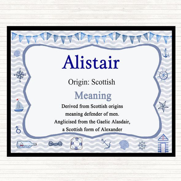 Alistair Name Meaning Dinner Table Placemat Nautical