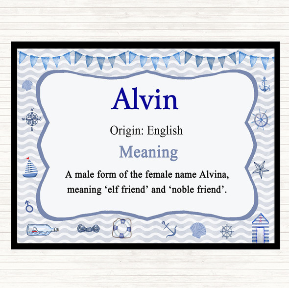 Alvin Name Meaning Dinner Table Placemat Nautical