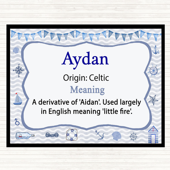 Aydan Name Meaning Dinner Table Placemat Nautical