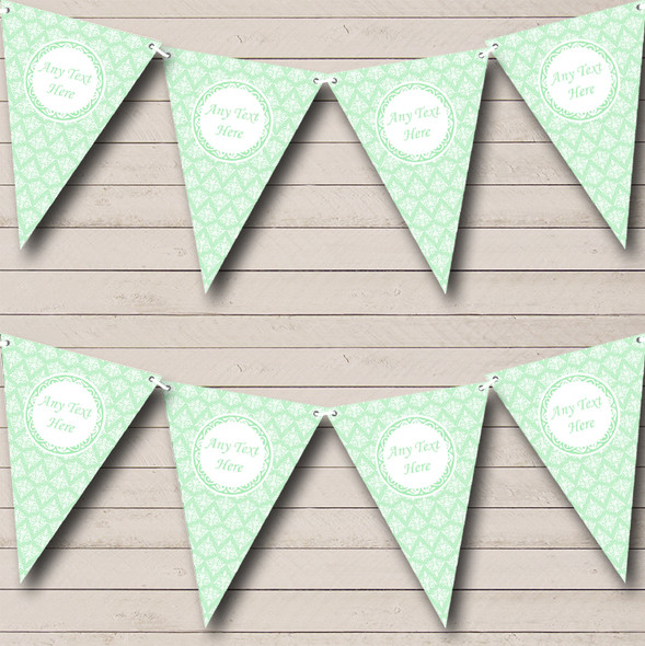 Vintage Lace Look Pretty Mint Green Personalised Wedding Bunting