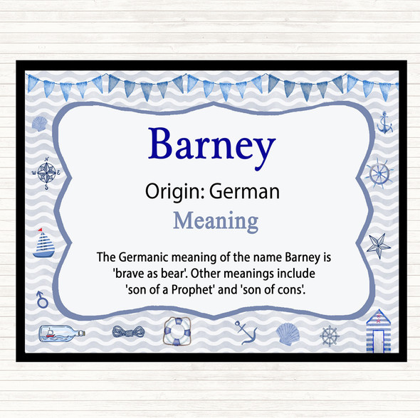 Barney Name Meaning Dinner Table Placemat Nautical