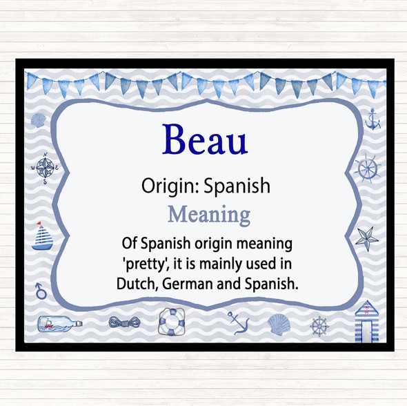 Beau Name Meaning Dinner Table Placemat Nautical