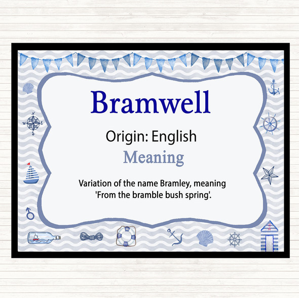 bramwell Name Meaning Dinner Table Placemat Nautical