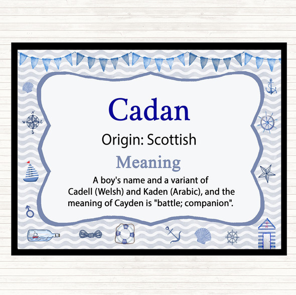 Cadan Name Meaning Dinner Table Placemat Nautical