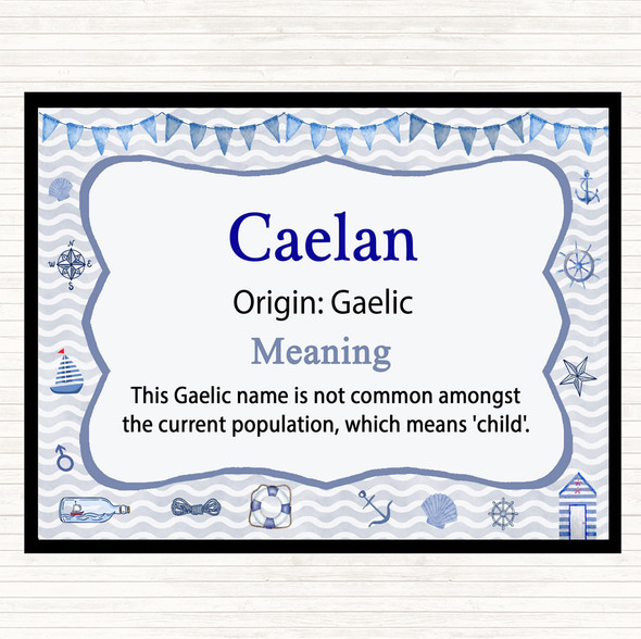 Caelan Name Meaning Dinner Table Placemat Nautical