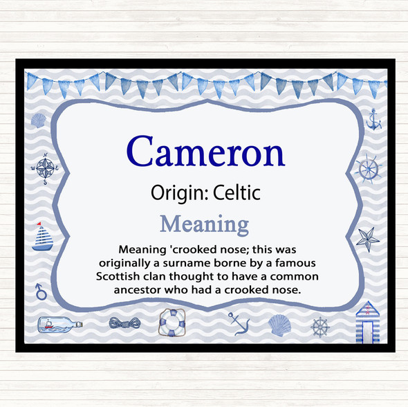 Cameron Name Meaning Dinner Table Placemat Nautical