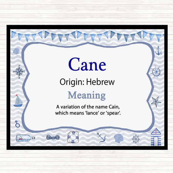 Cane Name Meaning Dinner Table Placemat Nautical