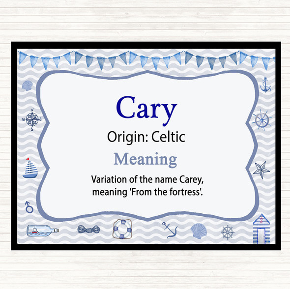 Cary Name Meaning Dinner Table Placemat Nautical