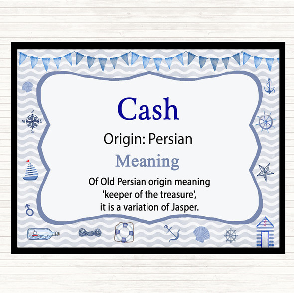 Cash Name Meaning Dinner Table Placemat Nautical