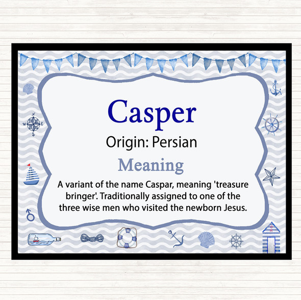 Casper Name Meaning Dinner Table Placemat Nautical