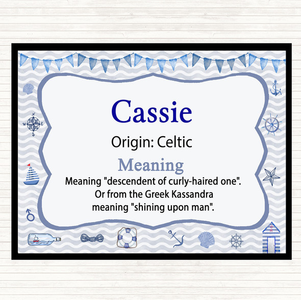 Cassie Name Meaning Dinner Table Placemat Nautical