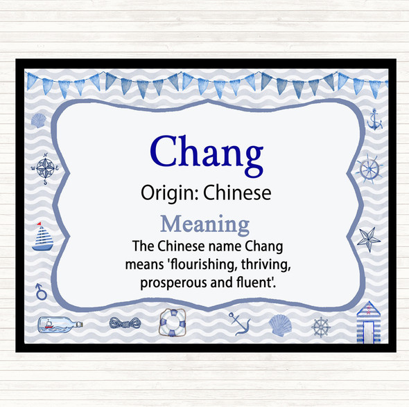 Chang Name Meaning Dinner Table Placemat Nautical