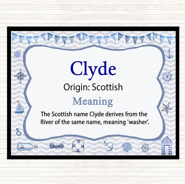 Clyde Name Meaning Dinner Table Placemat Nautical