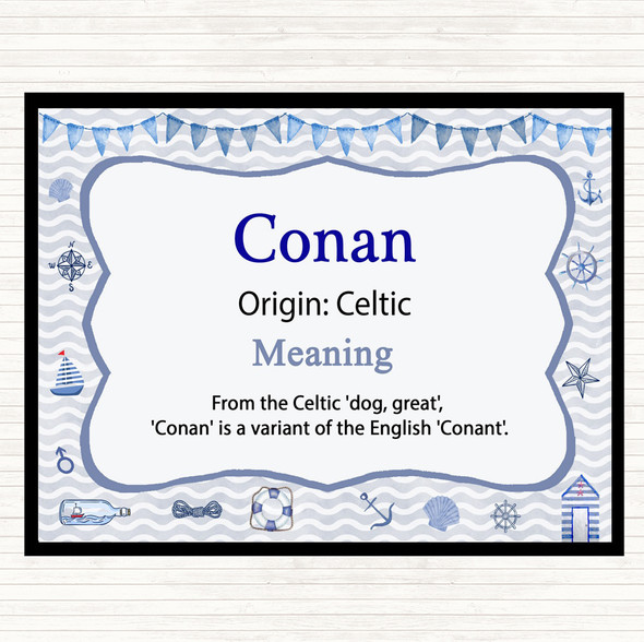 Conan Name Meaning Dinner Table Placemat Nautical