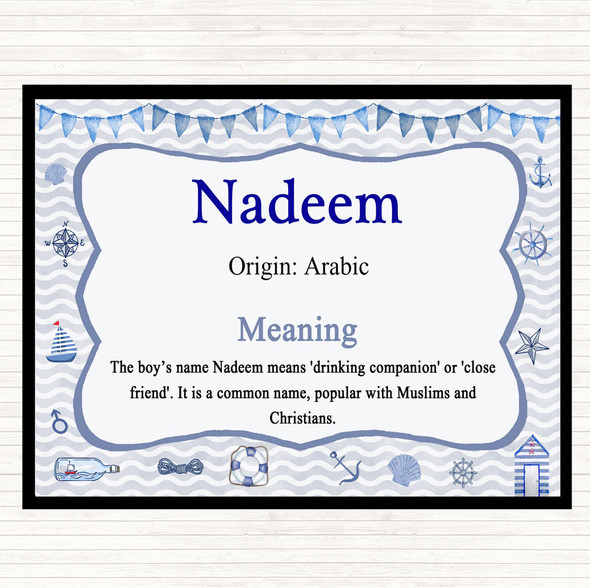 Nadeem Name Meaning Dinner Table Placemat Nautical