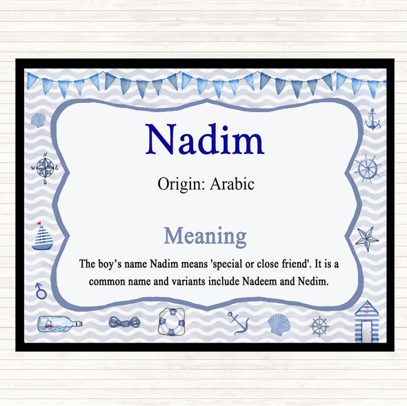 Nadim Name Meaning Dinner Table Placemat Nautical