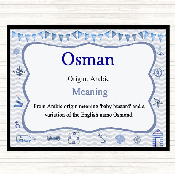 Osman Name Meaning Dinner Table Placemat Nautical