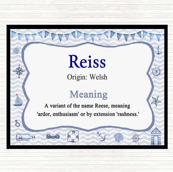 Reiss Name Meaning Dinner Table Placemat Nautical