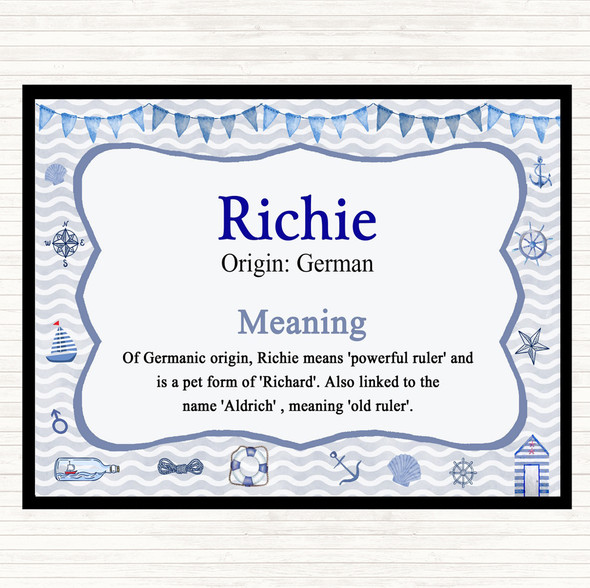 Richie Name Meaning Dinner Table Placemat Nautical