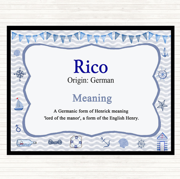 Rico Name Meaning Dinner Table Placemat Nautical