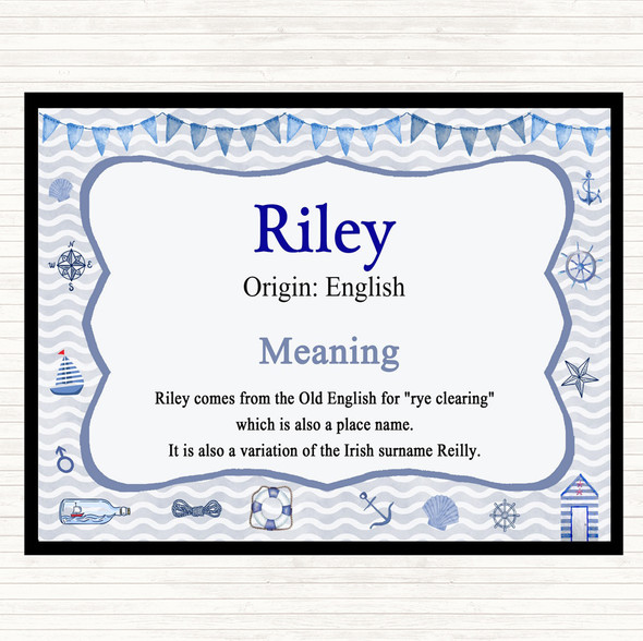 Riley Name Meaning Dinner Table Placemat Nautical