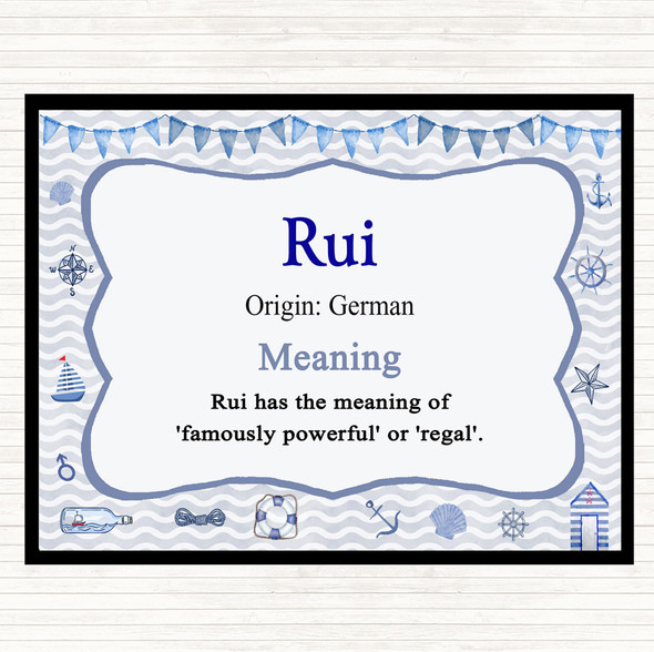 Rui Name Meaning Dinner Table Placemat Nautical