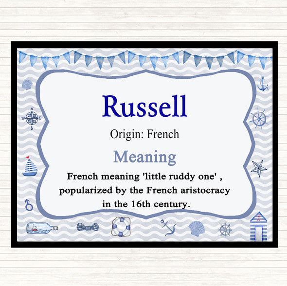 Russell Name Meaning Dinner Table Placemat Nautical