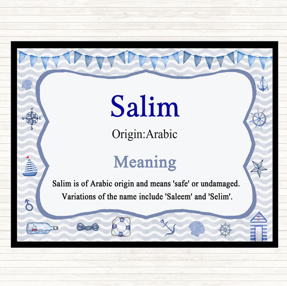 Salim Name Meaning Dinner Table Placemat Nautical