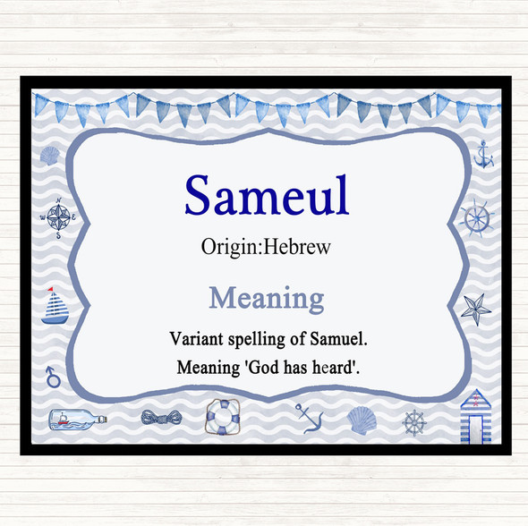 Sameul Name Meaning Dinner Table Placemat Nautical