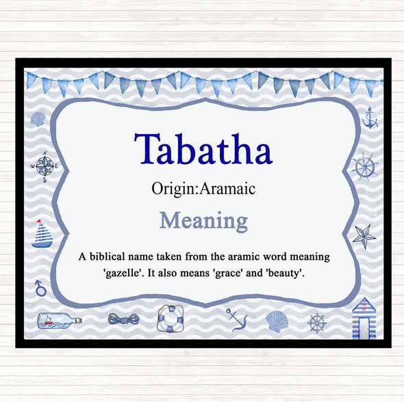 Tabatha Name Meaning Dinner Table Placemat Nautical