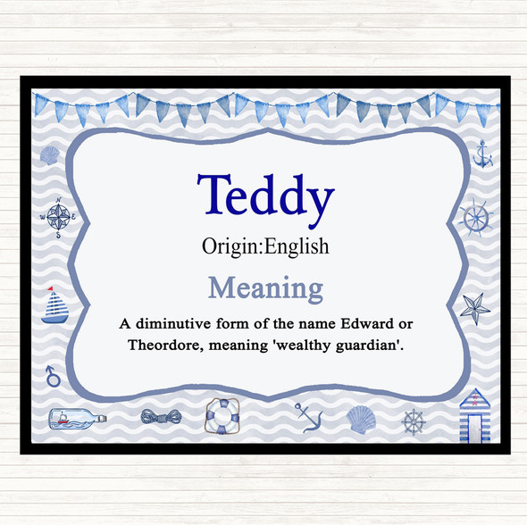 Teddy Name Meaning Dinner Table Placemat Nautical