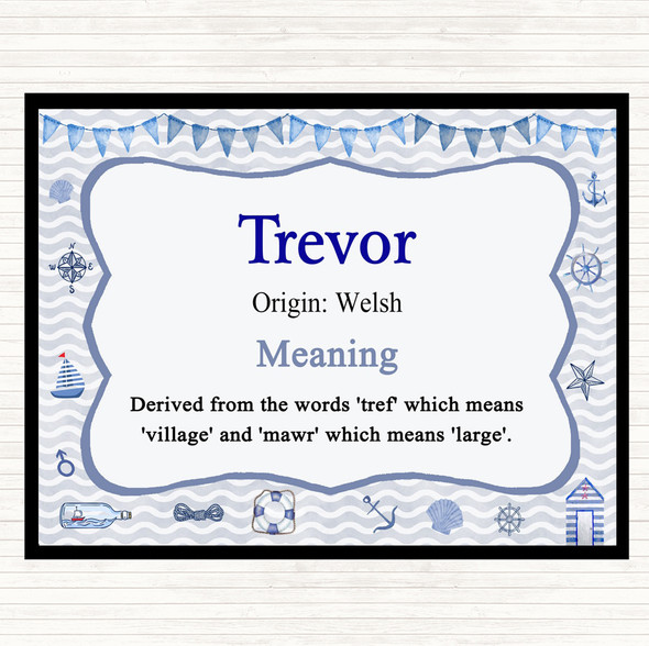 Trevor Name Meaning Dinner Table Placemat Nautical