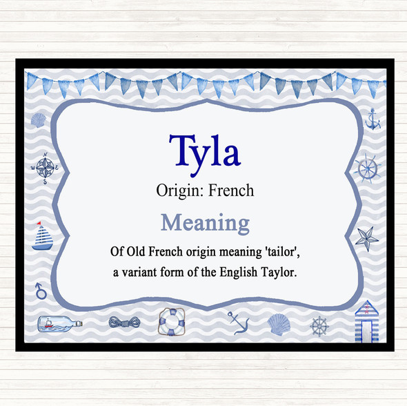 Tyla Name Meaning Dinner Table Placemat Nautical