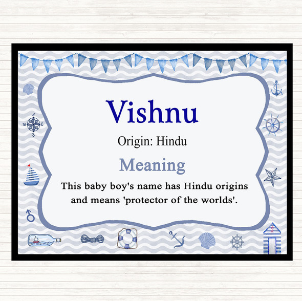 Vishnu Name Meaning Dinner Table Placemat Nautical