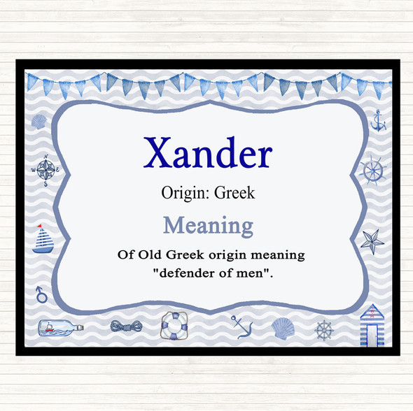 Xander Name Meaning Dinner Table Placemat Nautical