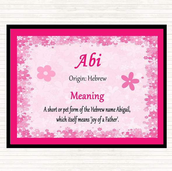 Abi Name Meaning Dinner Table Placemat Pink